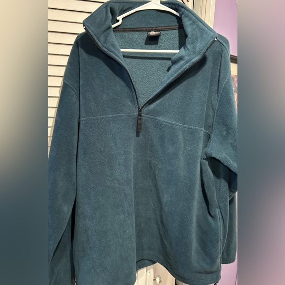 Men's Teal Fleece 3/4 Zippered Sweater/Jacket w/ pockets. Size XL. - Picture 1 of 4